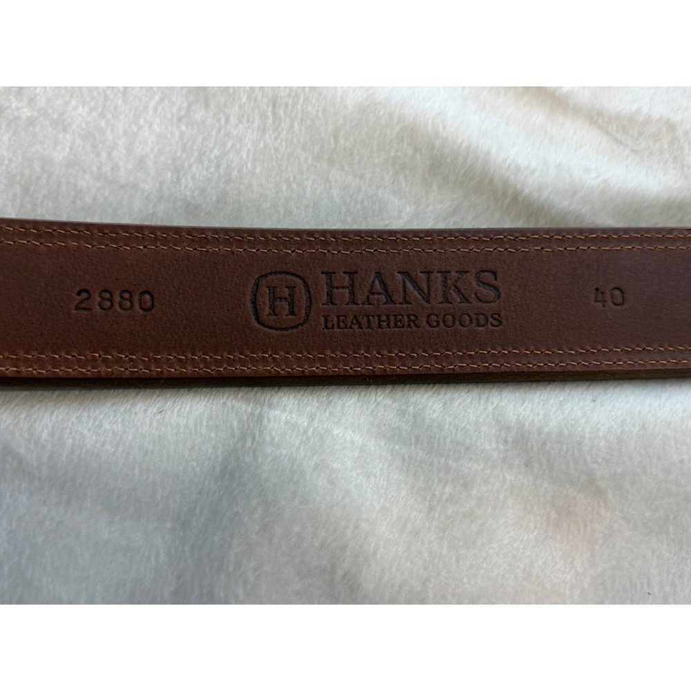 Hanks Montana Bison Leather Belt Men's 40 Brown Made USA Western Heritage